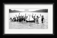 Lincoln Memorial with children in the reflecting pool Framed Print