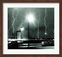 Lightning storm over Boston - 1967 Fine Art Print