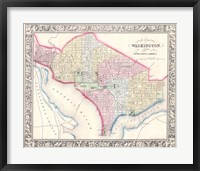 1864 Mitchell Map of Washington D.C. Fine Art Print