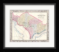 1864 Mitchell Map of Washington D.C. Fine Art Print