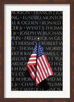 American flag at Vietnam Veterans Memorial Fine Art Print