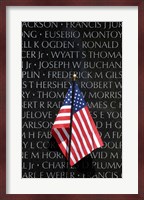 American flag at Vietnam Veterans Memorial Fine Art Print