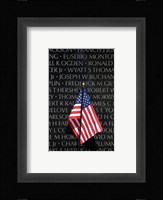 American flag at Vietnam Veterans Memorial Fine Art Print