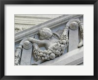 Library of congress architecture detail child turned Framed Print
