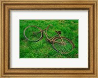 High angle view of an old bicycle Fine Art Print