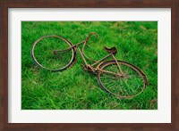 High angle view of an old bicycle Fine Art Print