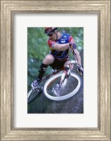 Young man on a bicycle Fine Art Print