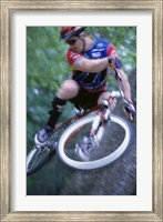Young man on a bicycle Fine Art Print