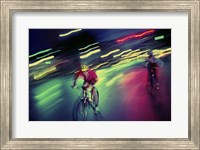Young man riding a bicycle Fine Art Print