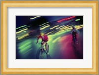 Young man riding a bicycle Fine Art Print