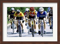 Group of cyclists riding bicycles Fine Art Print