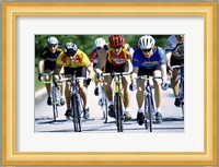 Group of cyclists riding bicycles Fine Art Print