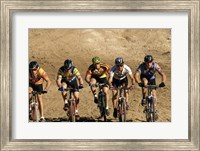 Group of people riding bicycles in a race Fine Art Print