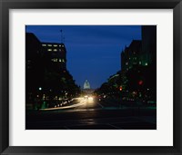 Traffic on a road, Washington, D.C., USA Framed Print