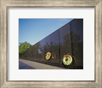Wreaths on the Vietnam Veterans Memorial Wall, Vietnam Veterans Memorial, Washington, D.C., USA Fine Art Print