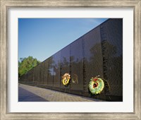 Wreaths on the Vietnam Veterans Memorial Wall, Vietnam Veterans Memorial, Washington, D.C., USA Fine Art Print