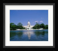 Pond in front of the Capitol Building, Washington, D.C., USA Fine Art Print