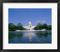 Pond in front of the Capitol Building, Washington, D.C., USA Framed Print