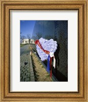 Close-up of a memorial, Vietnam Veterans Memorial Wall, Vietnam Veterans Memorial, Washington DC, USA Fine Art Print