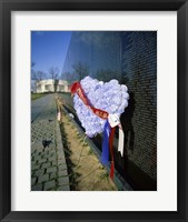 Close-up of a memorial, Vietnam Veterans Memorial Wall, Vietnam Veterans Memorial, Washington DC, USA Fine Art Print