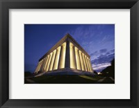 Low angle view of the Lincoln Memorial lit up at night, Washington D.C., USA Fine Art Print