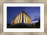 Low angle view of the Lincoln Memorial lit up at night, Washington D.C., USA Fine Art Print