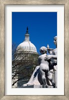 Spirit of Justice statue in front of a government building, State Capitol Building, Washington DC, USA Fine Art Print