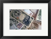 Heap of US and Foreign Currency notes Fine Art Print