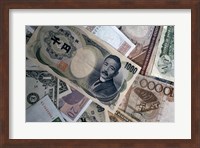Heap of US and Foreign Currency notes Fine Art Print