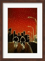 Cycling at night Fine Art Print
