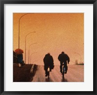 Biking at dusk Fine Art Print