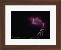 Lightning over a city Fine Art Print