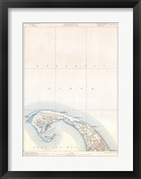 1900 U.S. Geological Survey Map of Provincetown, Cape Cod, Massachusetts 1900 Framed Print