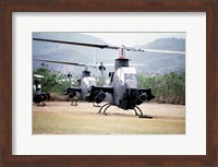 Three AH-1 Cobra gunship helicopters Fine Art Print