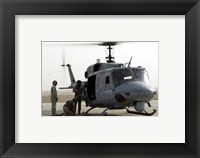 US Marine Corps UH-1N Huey helicopter Framed Print