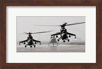 MI-35 attack helicopters from the Afghan National Army Air Corps Fine Art Print