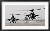 MI-35 attack helicopters from the Afghan National Army Air Corps Fine Art Print