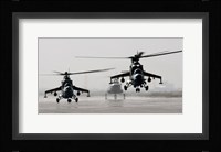 MI-35 attack helicopters from the Afghan National Army Air Corps Framed Print