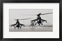 MI-35 attack helicopters from the Afghan National Army Air Corps Framed Print