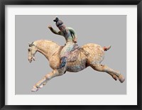 A ceramic female polo player, from northern China, Tang Dynasty Fine Art Print