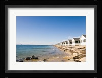 Beach huts in row, Cape Cod, Massachusetts, USA Framed Print