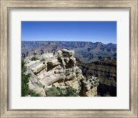 High angle view of tourists at an observation point, Grand Canyon National Park, Arizona, USA Fine Art Print