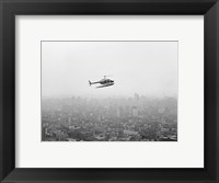 USA, New York State, New York City, Helicopter over city Fine Art Print
