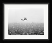 USA, New York State, New York City, Helicopter over city Fine Art Print