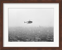 USA, New York State, New York City, Helicopter over city Fine Art Print