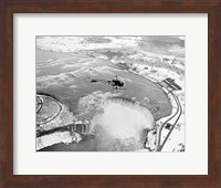 Niagara Falls, Bell helicopter flying Fine Art Print