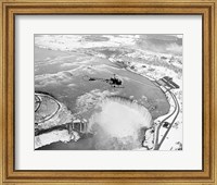 Niagara Falls, Bell helicopter flying Fine Art Print