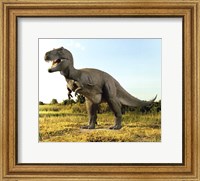 Close-up of a tyrannosaurus rex standing in a field Fine Art Print