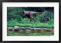 Statue of Ornithomimus Dinosaur in a park, Zilker Park, Austin, Texas, USA Fine Art Print
