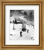 Rear view of two people skiing, Washington, USA Fine Art Print